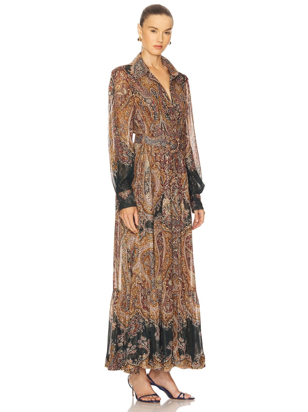 Hemant & Nandita Savi Burgundy Floral Maxi Dress NWT Small BESTSELLER - Picture 2 of 4